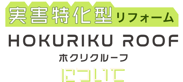 実害特化型リフォーム　ホクリクルーフについて