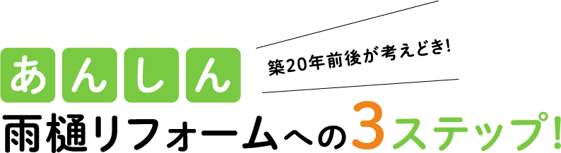 築20年が考えどき！あんしん雨樋リフォームへの3ステップ